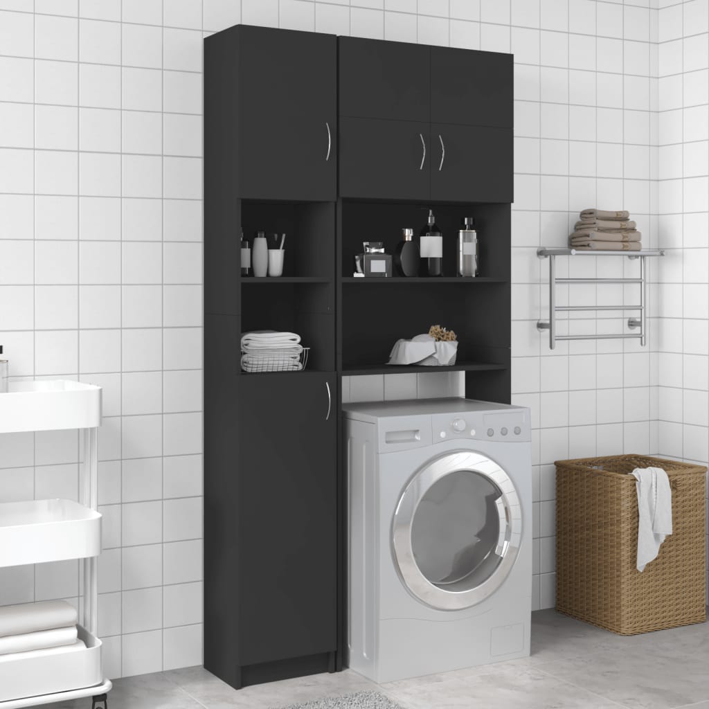 Set Mobili per Lavatrice Grigio in Truciolato