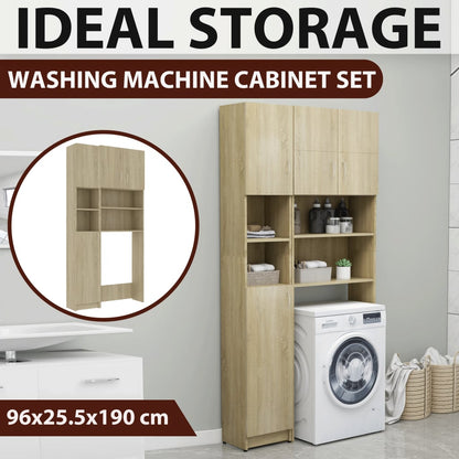 Set Mobili per Lavatrice Rovere Sonoma in Truciolato