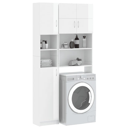 Set Mobili per Lavatrice Bianco Lucido in Truciolato