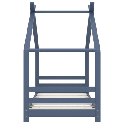 Giroletto per Bambini Grigio in Legno Massello di Pino 80x160cm