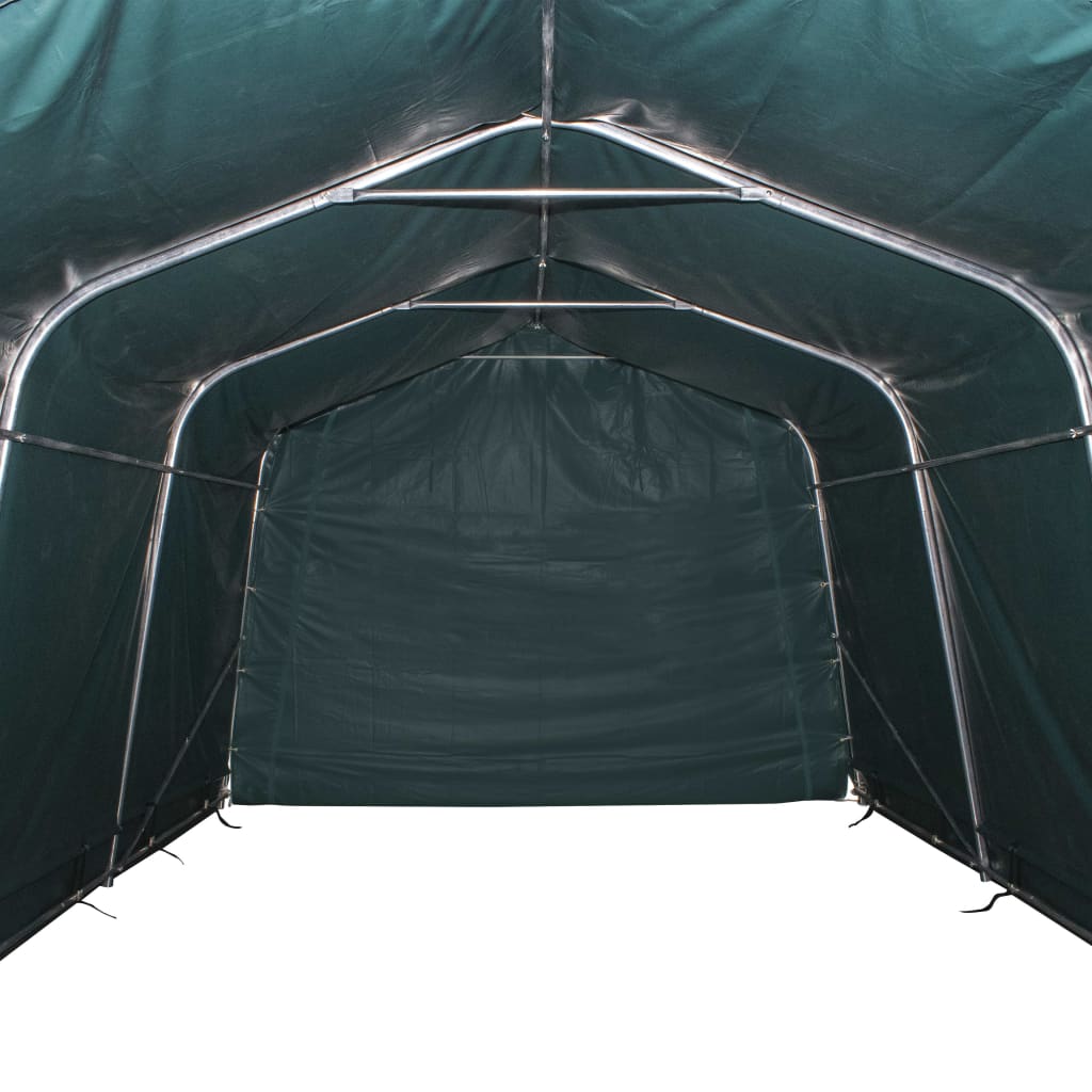 Tendone Bestiame Rimovibile PVC 550 g/mÂ² 3,3x4,8 m Verde Scuro