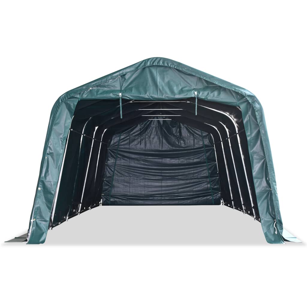 Tendone Bestiame Rimovibile PVC 550 g/mÂ² 3,3x8 m Verde Scuro