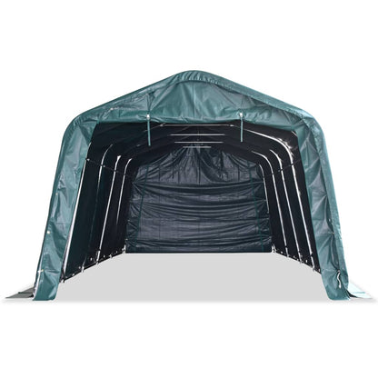 Tendone Bestiame Rimovibile PVC 550 g/mÂ² 3,3x8 m Verde Scuro