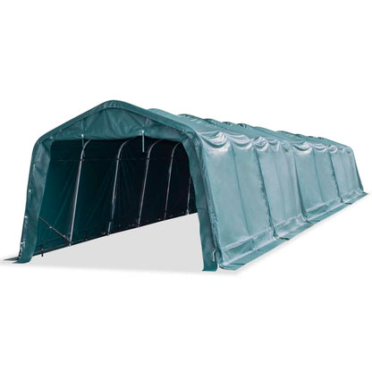 Tendone Bestiame Rimovibile PVC 550 g/mÂ² 3,3x16 m Verde Scuro