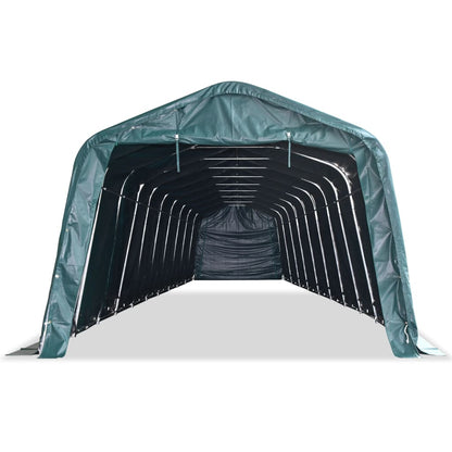 Tendone Bestiame Rimovibile PVC 550 g/mÂ² 3,3x16 m Verde Scuro