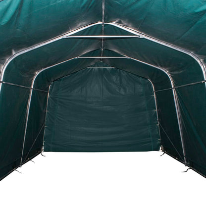 Tendone Bestiame Rimovibile PVC 550 g/mÂ² 3,3x16 m Verde Scuro
