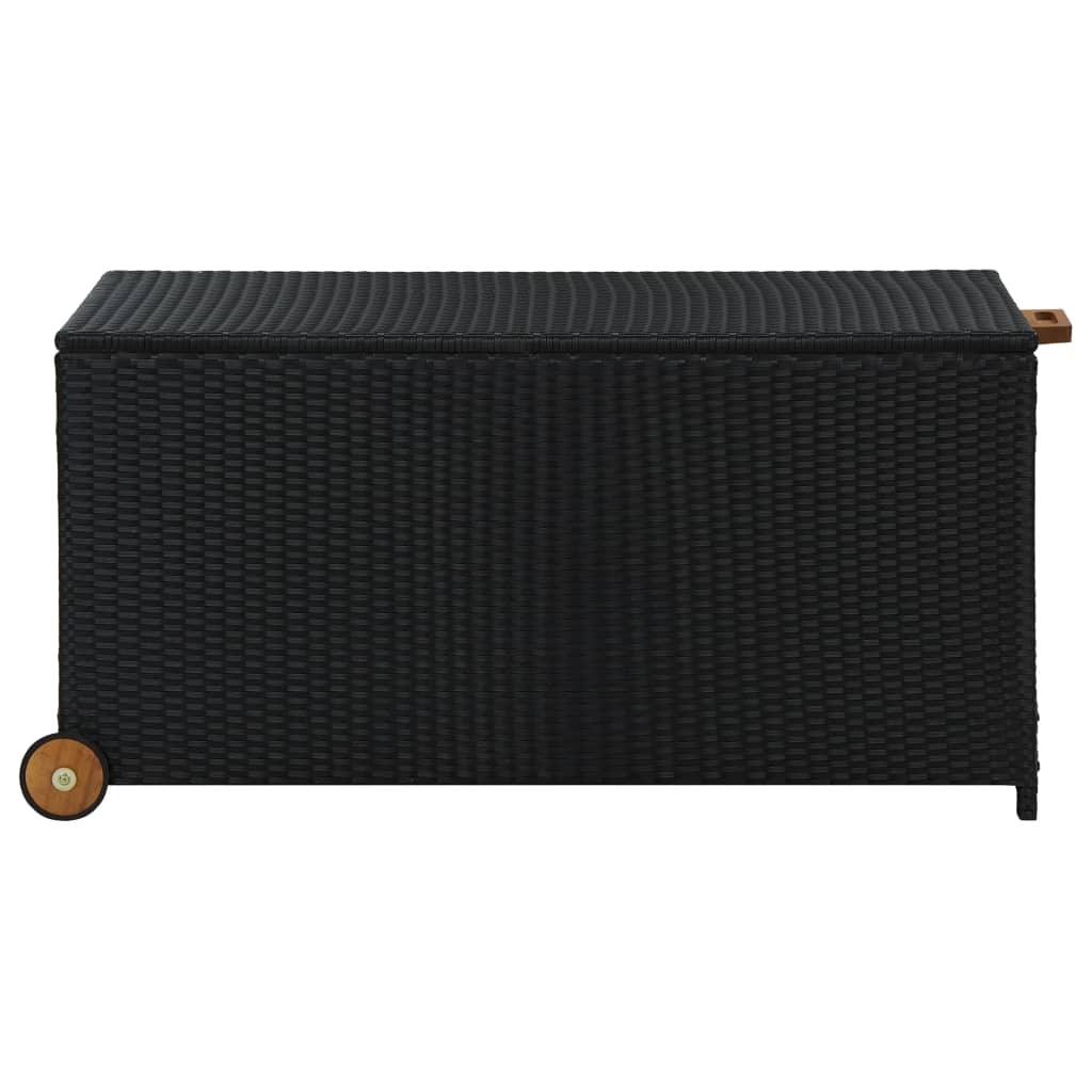 Contenitore da Giardino Nero 120x65x61 cm in Polyrattan