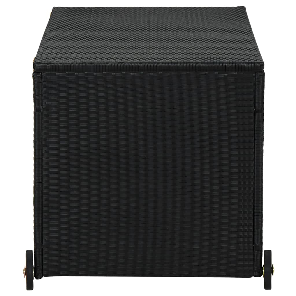 Contenitore da Giardino Nero 120x65x61 cm in Polyrattan