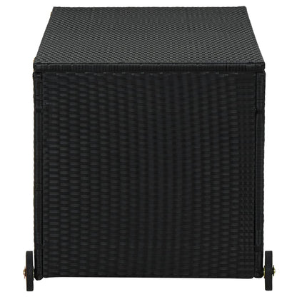 Contenitore da Giardino Nero 120x65x61 cm in Polyrattan