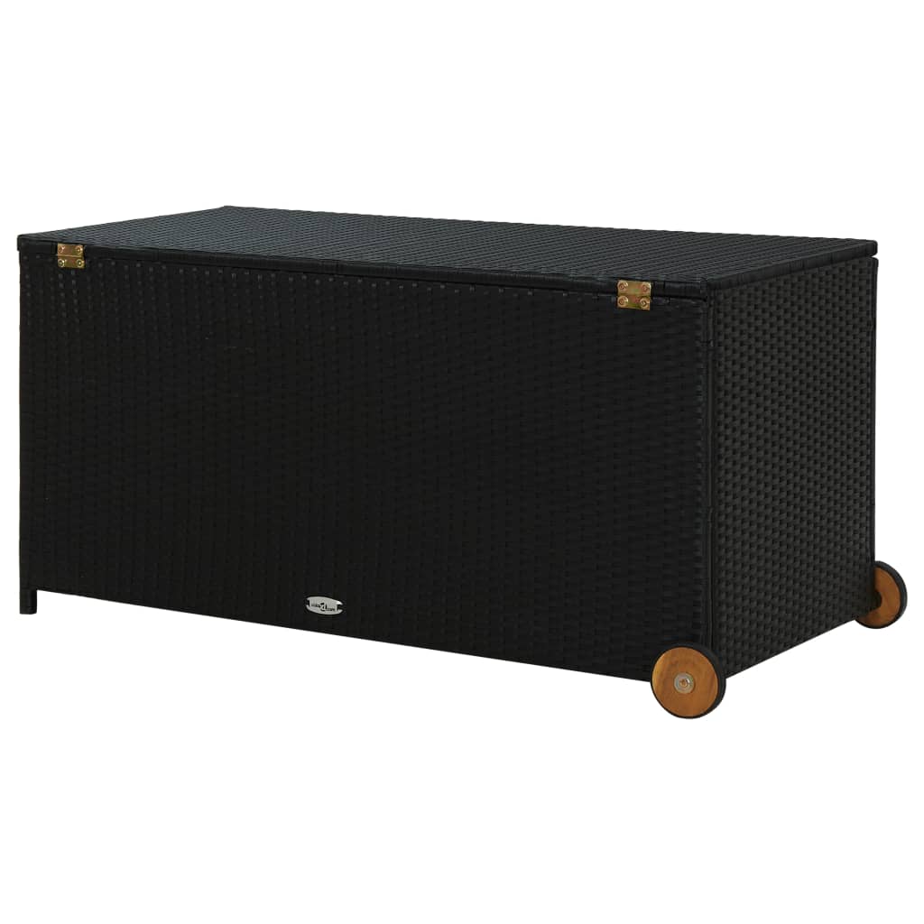 Contenitore da Giardino Nero 120x65x61 cm in Polyrattan