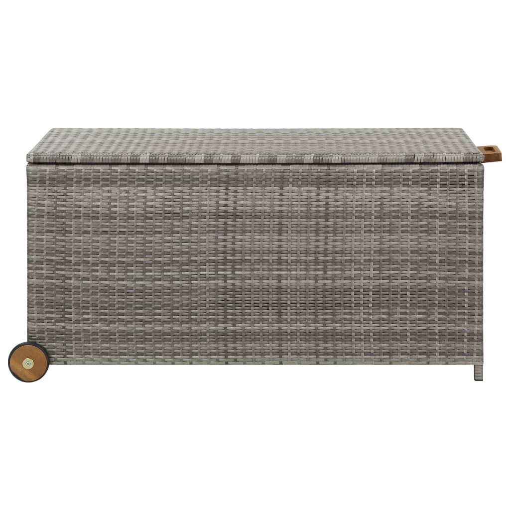 Contenitore da Giardino Grigio Chiaro 120x65x61 cm Polyrattan