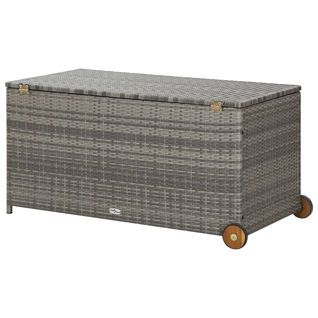 Contenitore da Giardino Grigio Chiaro 120x65x61 cm Polyrattan