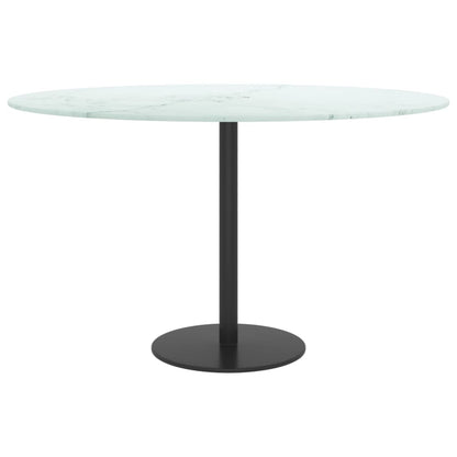 Piano per Tavolo Bianco Ã˜70x0,8 cm Vetro Temperato Design Marmo