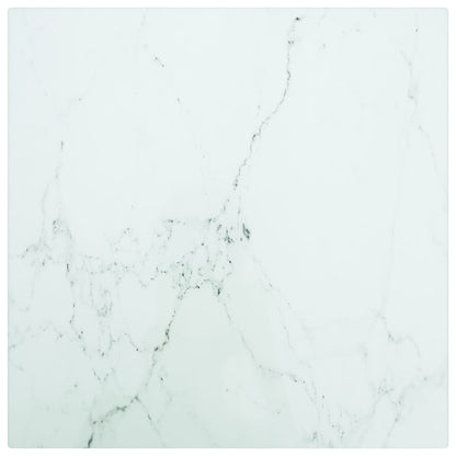 Piano Tavolo Bianco 30x30 cm 6 mm Vetro Temperato Design Marmo