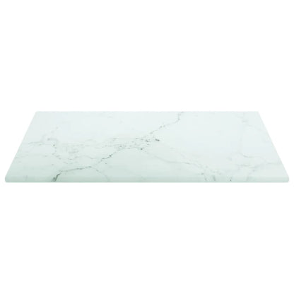 Piano Tavolo Bianco 30x30 cm 6 mm Vetro Temperato Design Marmo