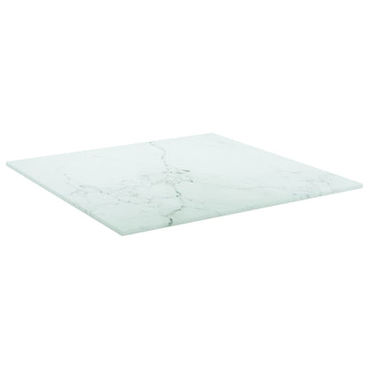 Piano Tavolo Bianco 40x40 cm 6 mm Vetro Temperato Design Marmo