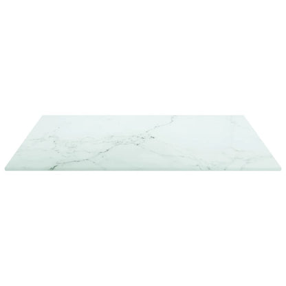 Piano Tavolo Bianco 50x50 cm 6 mm Vetro Temperato Design Marmo