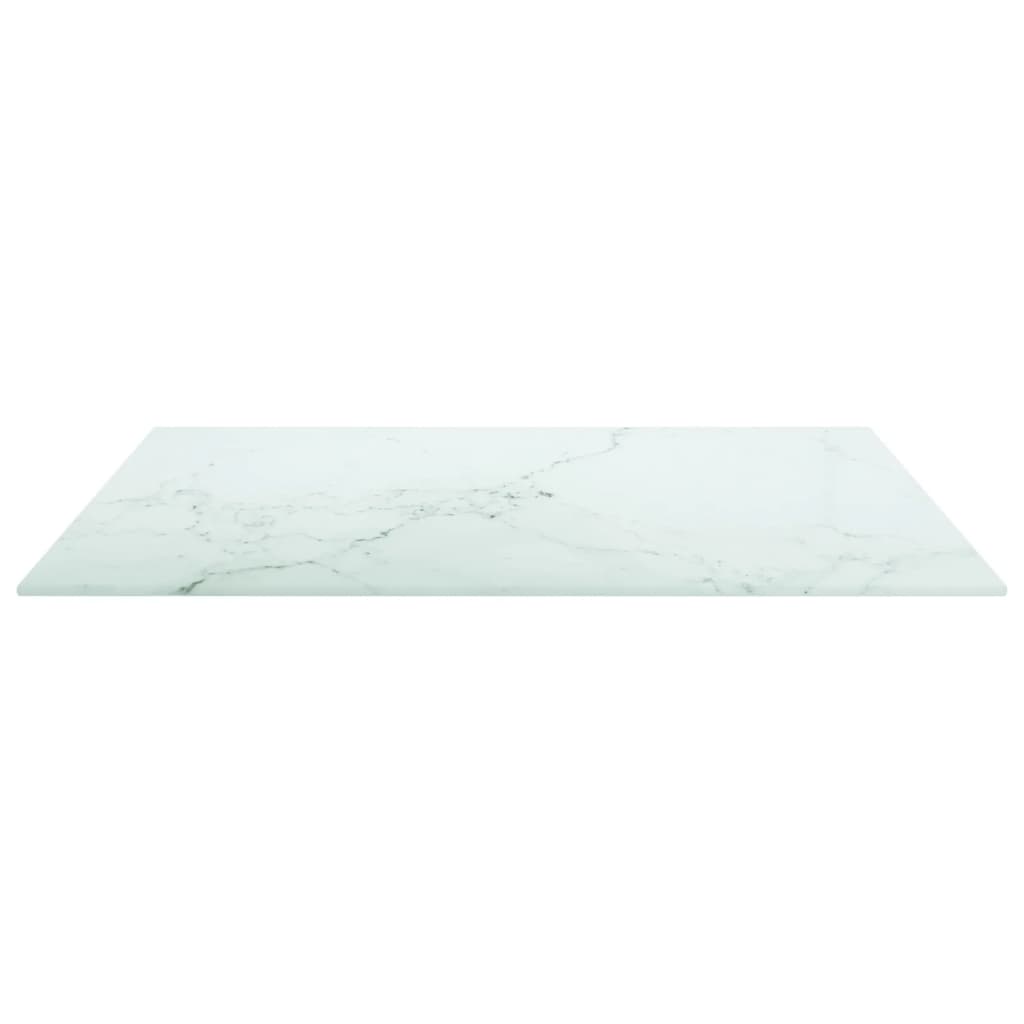 Piano Tavolo Bianco 60x60 cm 6 mm Vetro Temperato Design Marmo