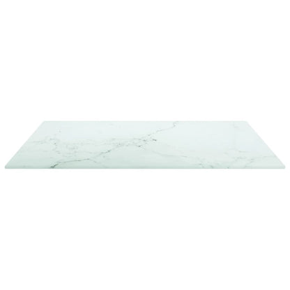 Piano Tavolo Bianco 60x60 cm 6 mm Vetro Temperato Design Marmo