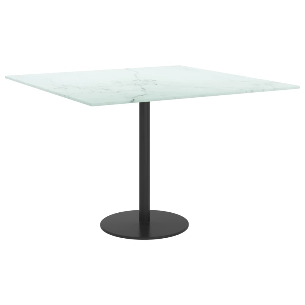 Piano Tavolo Bianco 60x60 cm 6 mm Vetro Temperato Design Marmo