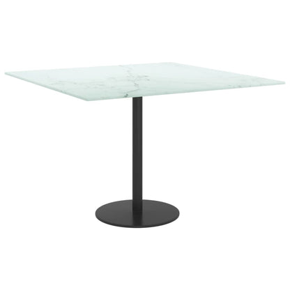 Piano Tavolo Bianco 60x60 cm 6 mm Vetro Temperato Design Marmo
