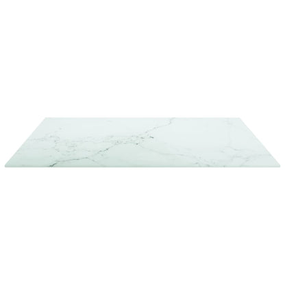 Piano Tavolo Bianco 70x70 cm 6 mm Vetro Temperato Design Marmo