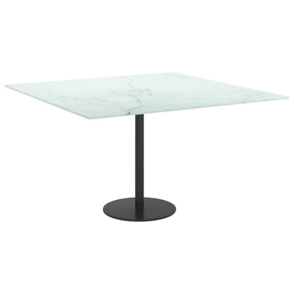 Piano Tavolo Bianco 70x70 cm 6 mm Vetro Temperato Design Marmo