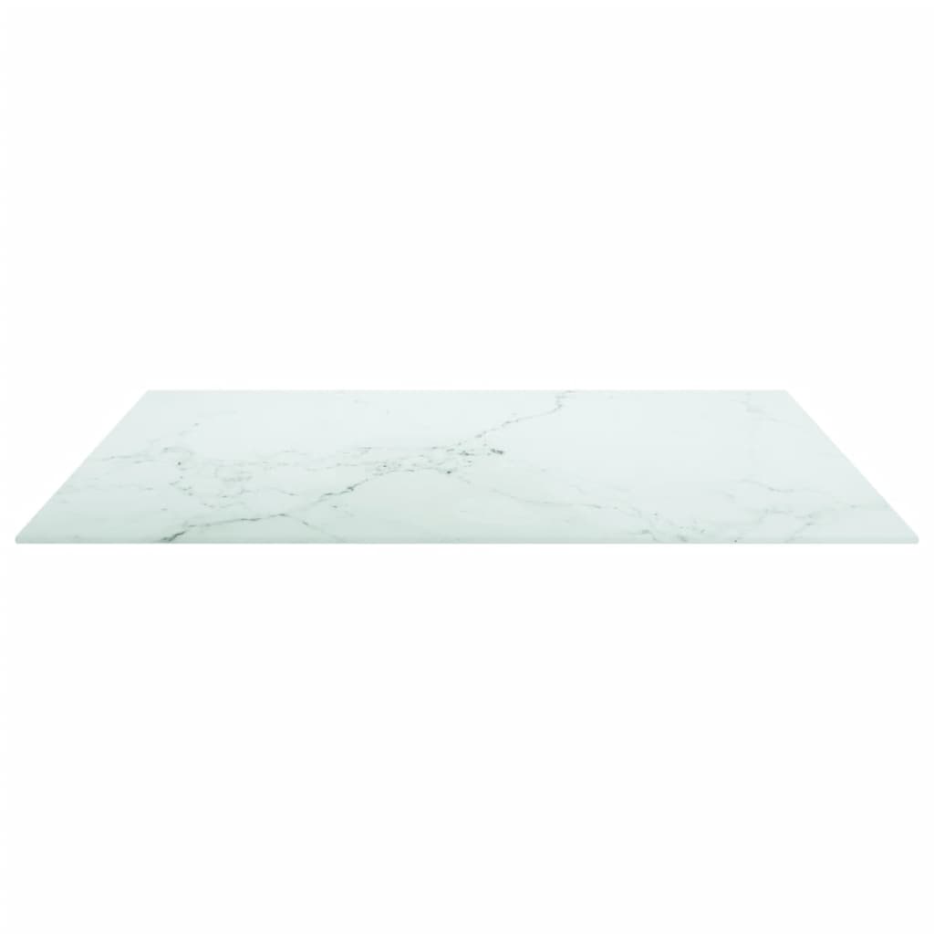 Piano Tavolo Bianco 80x80 cm 6 mm Vetro Temperato Design Marmo