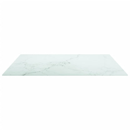 Piano Tavolo Bianco 80x80 cm 6 mm Vetro Temperato Design Marmo