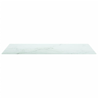 Piano Tavolo Bianco 100x50 cm 6mm Vetro Temperato Design Marmo