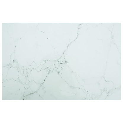 Piano Tavolo Bianco 100x62 cm 8mm Vetro Temperato Design Marmo