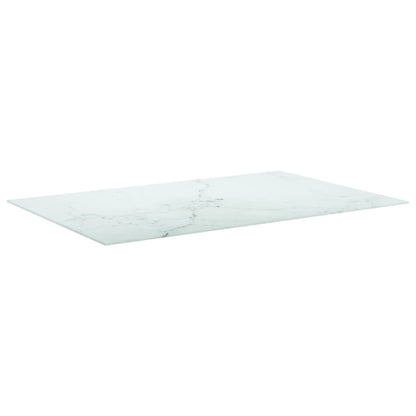 Piano Tavolo Bianco 100x62 cm 8mm Vetro Temperato Design Marmo