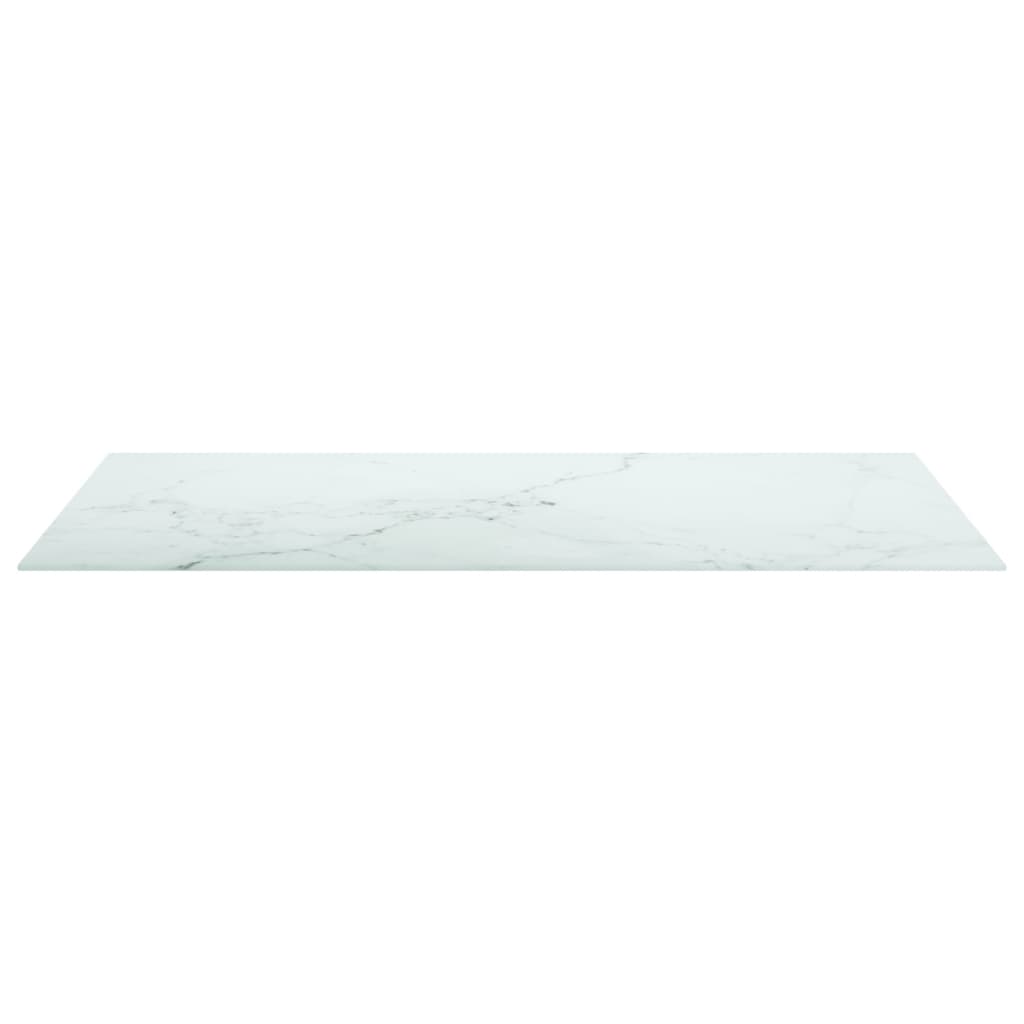 Piano Tavolo Bianco 100x62 cm 8mm Vetro Temperato Design Marmo
