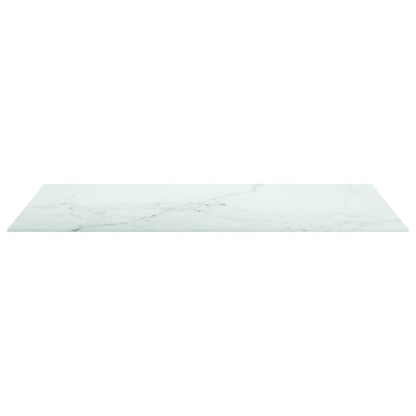 Piano Tavolo Bianco 100x62 cm 8mm Vetro Temperato Design Marmo