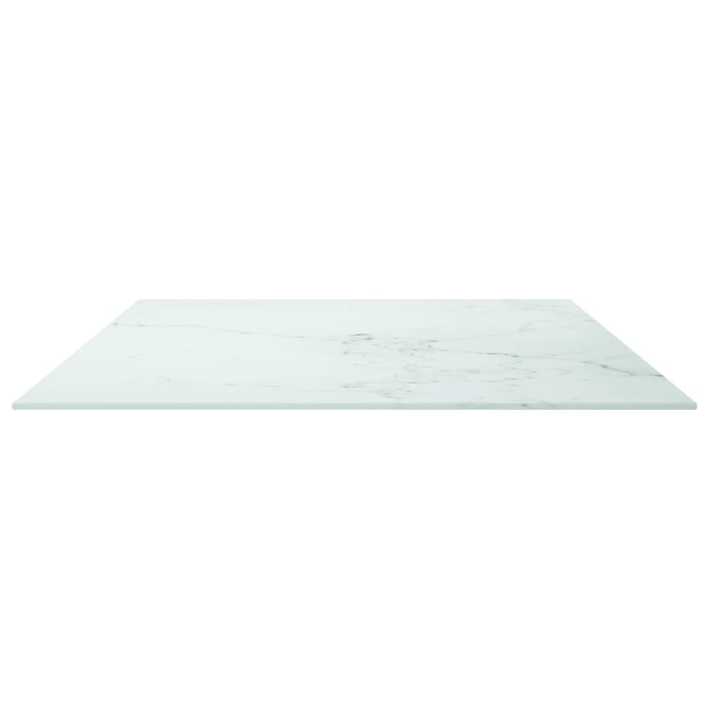 Piano Tavolo Bianco 100x62 cm 8mm Vetro Temperato Design Marmo
