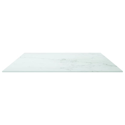 Piano Tavolo Bianco 100x62 cm 8mm Vetro Temperato Design Marmo