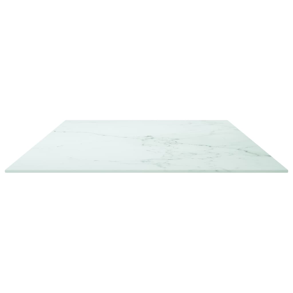 Piano Tavolo Bianco 120x65 cm 8mm Vetro Temperato Design Marmo