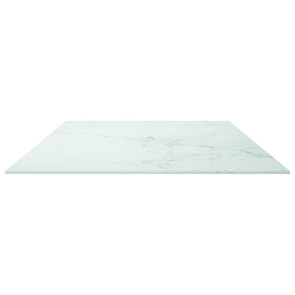 Piano Tavolo Bianco 120x65 cm 8mm Vetro Temperato Design Marmo