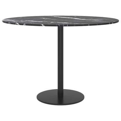 Piano per Tavolo Nero ÃƒËœ60x0,8 cm Vetro Temperato Design Marmo