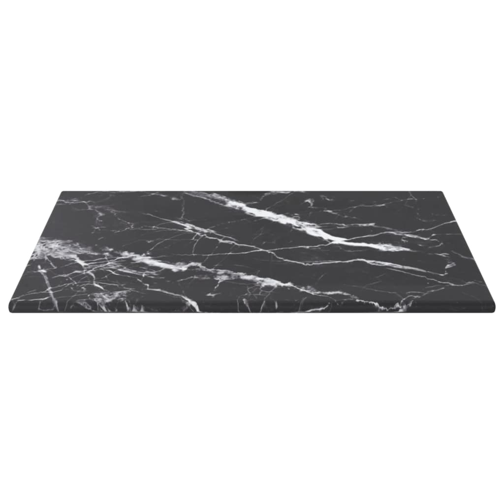 Piano Tavolo Nero 30x30 cm 6 mm Vetro Temperato Design Marmo