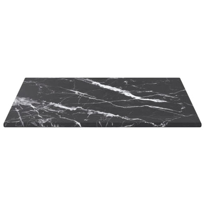 Piano Tavolo Nero 30x30 cm 6 mm Vetro Temperato Design Marmo