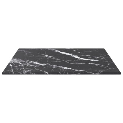 Piano Tavolo Nero 40x40 cm 6 mm Vetro Temperato Design Marmo