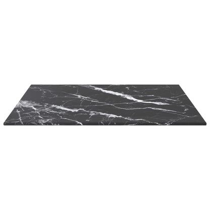 Piano Tavolo Nero 50x50 cm 6 mm Vetro Temperato Design Marmo