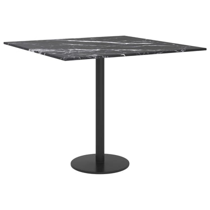 Piano Tavolo Nero 50x50 cm 6 mm Vetro Temperato Design Marmo