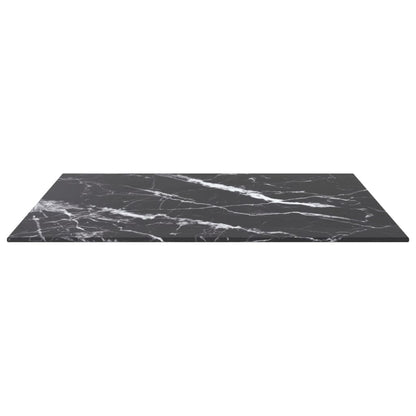 Piano Tavolo Nero 60x60 cm 6 mm Vetro Temperato Design Marmo