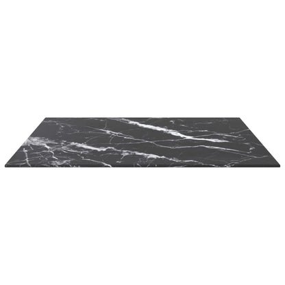 Piano Tavolo Nero 70x70 cm 6 mm Vetro Temperato Design Marmo