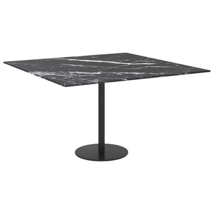 Piano Tavolo Nero 70x70 cm 6 mm Vetro Temperato Design Marmo