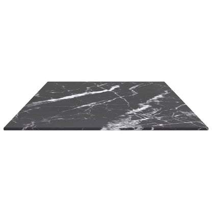Piano Tavolo Nero 100x50 cm 6mm Vetro Temperato Design Marmo