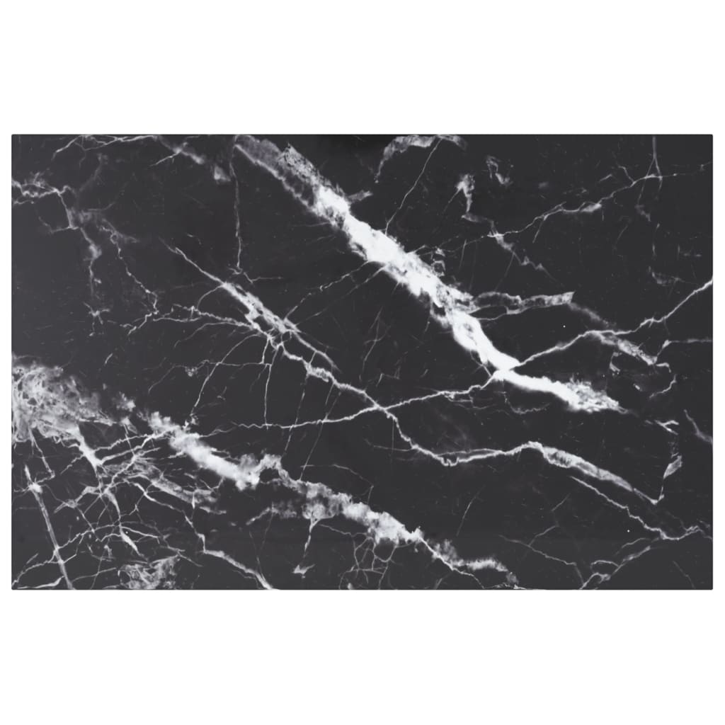 Piano Tavolo Nero 100x62 cm 8mm Vetro Temperato Design Marmo