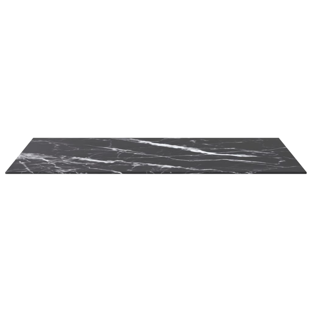 Piano Tavolo Nero 100x62 cm 8mm Vetro Temperato Design Marmo